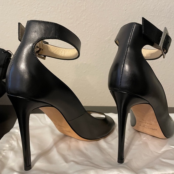 Jimmy Choo open toe ankle strap black heels 38 - Picture 12 of 13